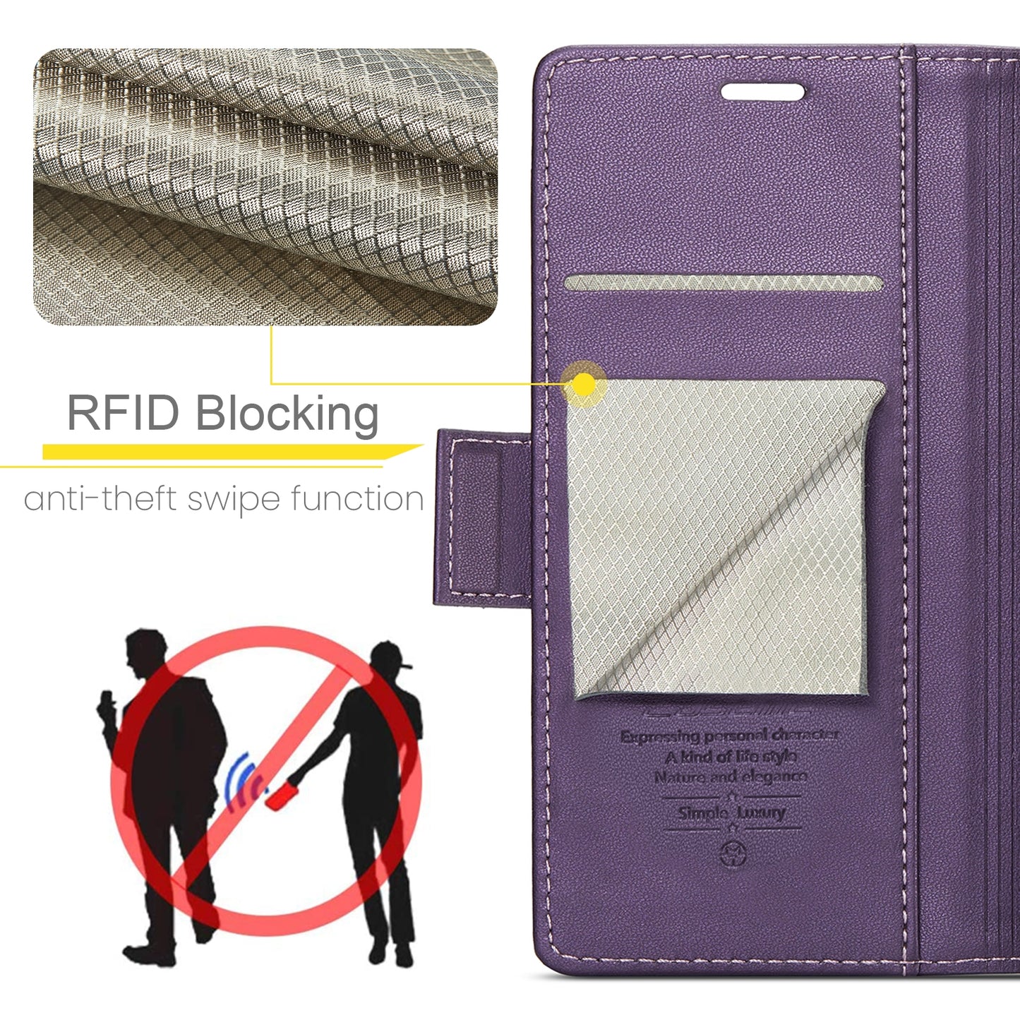 Samsung Galaxy A40 Leather Wallet Case - RFID Blocking, Stand Function, Card Slots