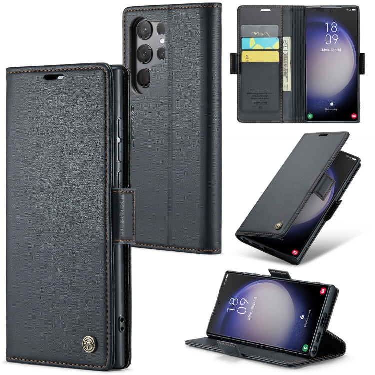 Samsung Galaxy S24 Ultra Leather Wallet Case - RFID Blocking, Stand Function, Card Slots