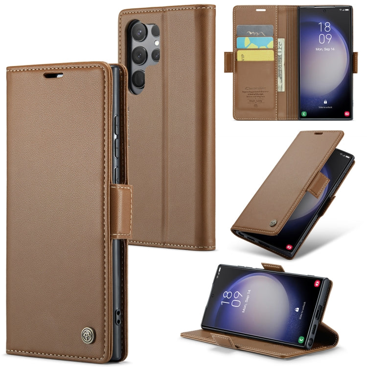 Samsung Galaxy S24 Ultra Leather Wallet Case - RFID Blocking, Stand Function, Card Slots