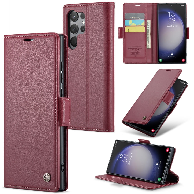 Samsung Galaxy S24 Ultra Leather Wallet Case - RFID Blocking, Stand Function, Card Slots