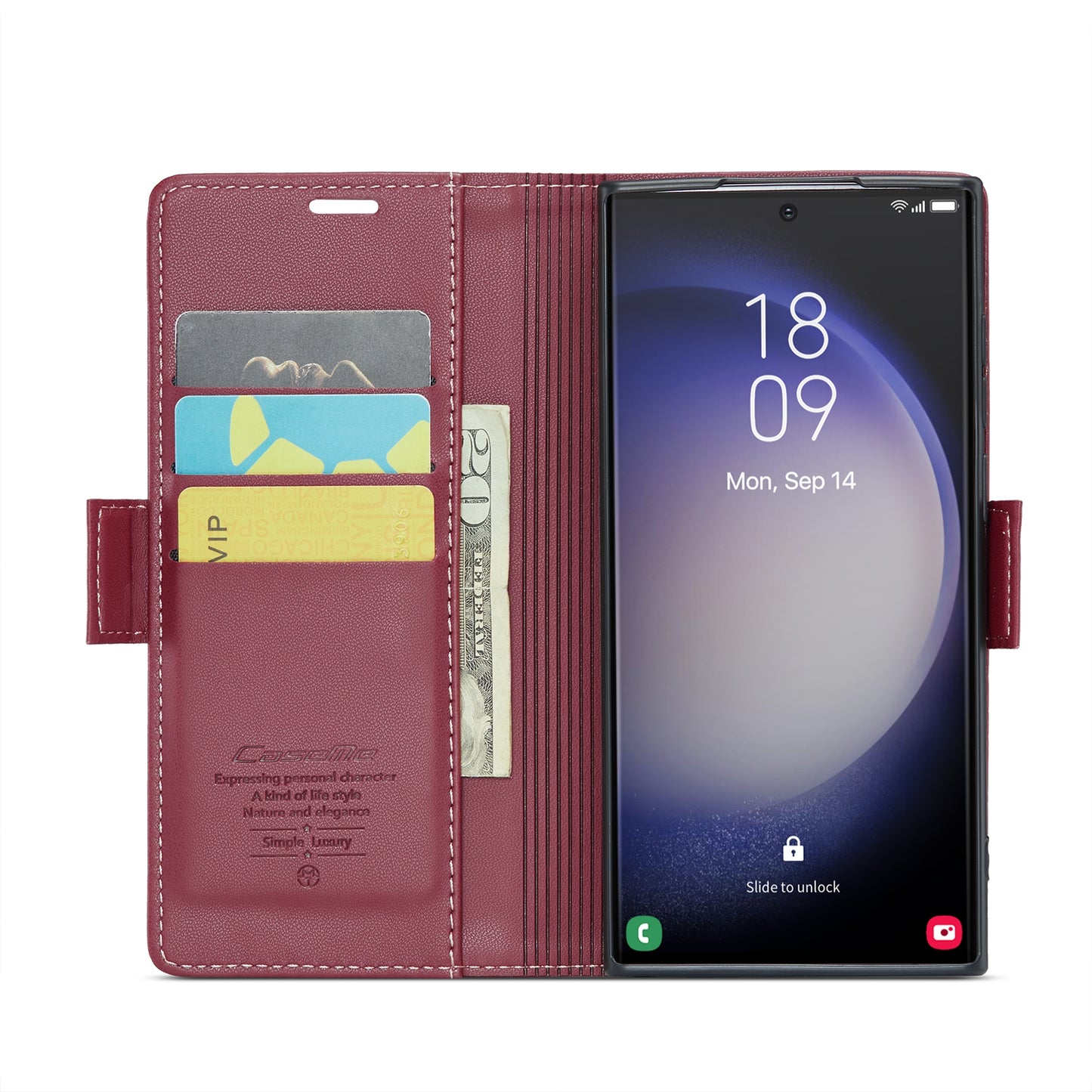 Samsung Galaxy S24 Ultra Leather Wallet Case - RFID Blocking, Stand Function, Card Slots