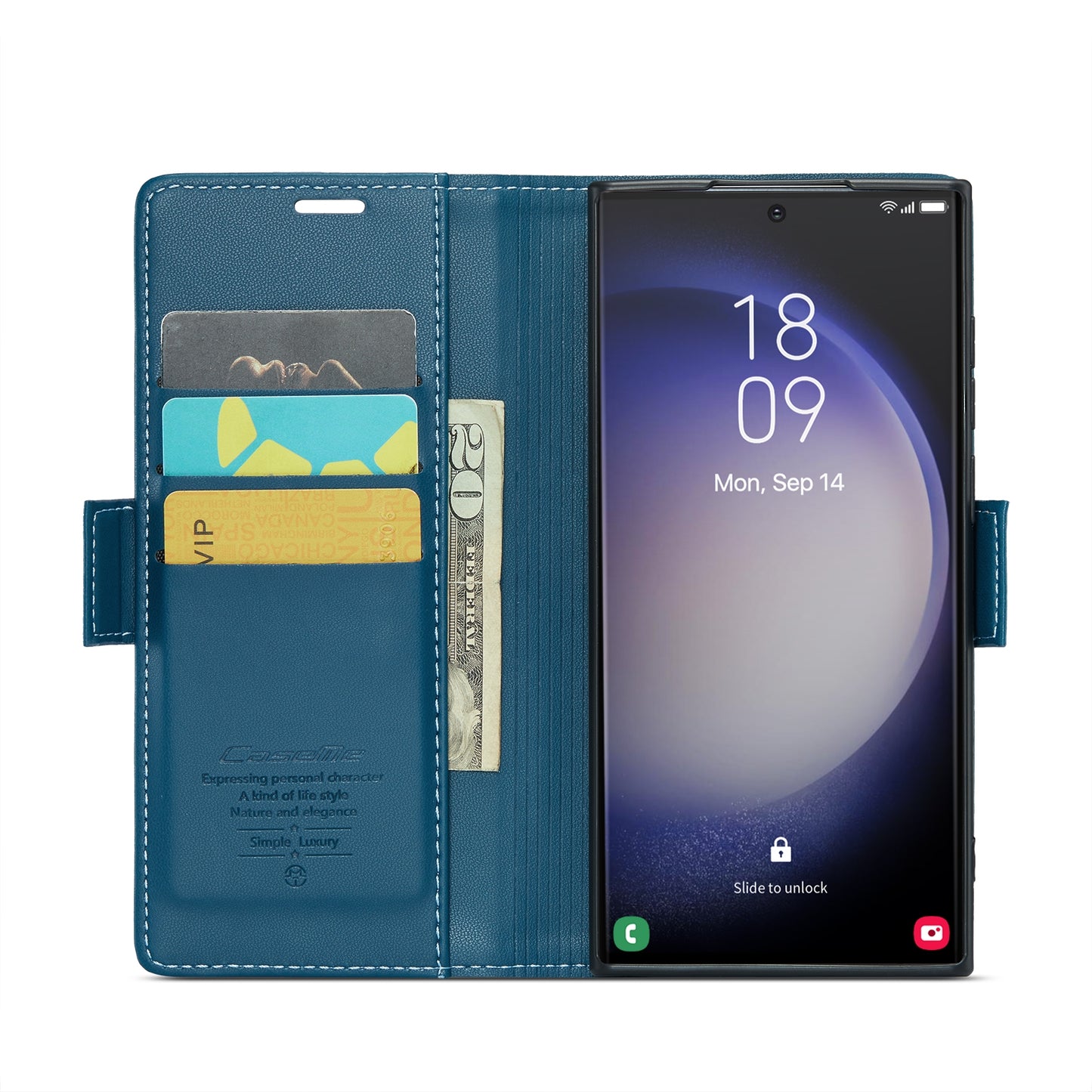 Samsung Galaxy S24 Ultra Leather Wallet Case - RFID Blocking, Stand Function, Card Slots