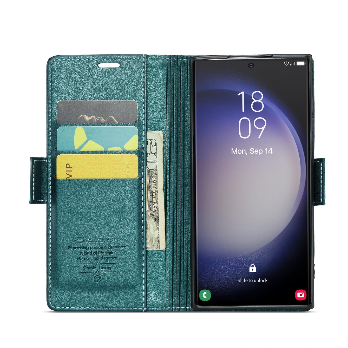 Samsung Galaxy S24 Ultra Leather Wallet Case - RFID Blocking, Stand Function, Card Slots