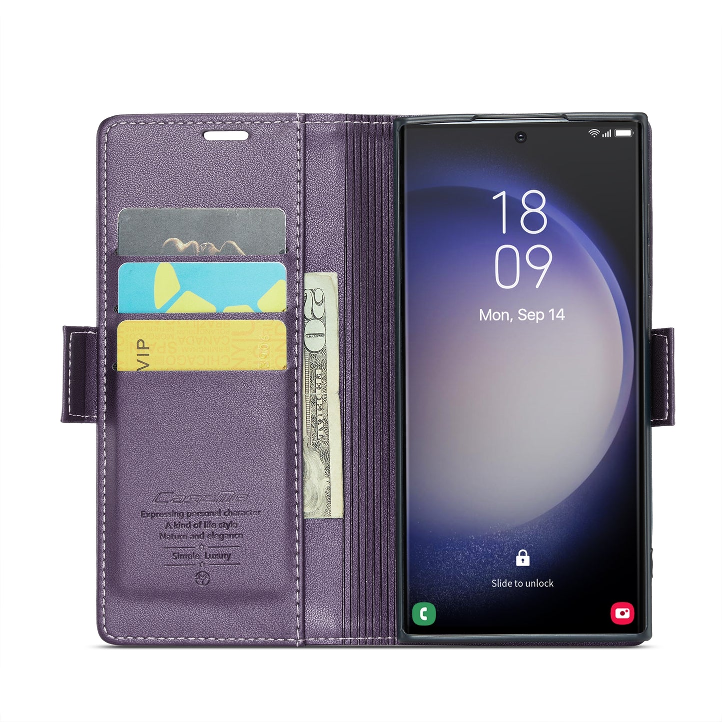 Samsung Galaxy S24 Ultra Leather Wallet Case - RFID Blocking, Stand Function, Card Slots