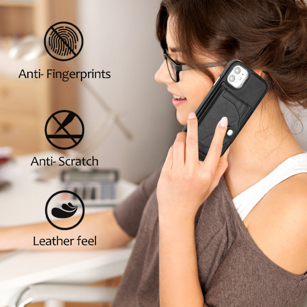 iPhone 11 Shockproof Leather Phone Case with Card Holder - Stylish, Durable, and Convenient