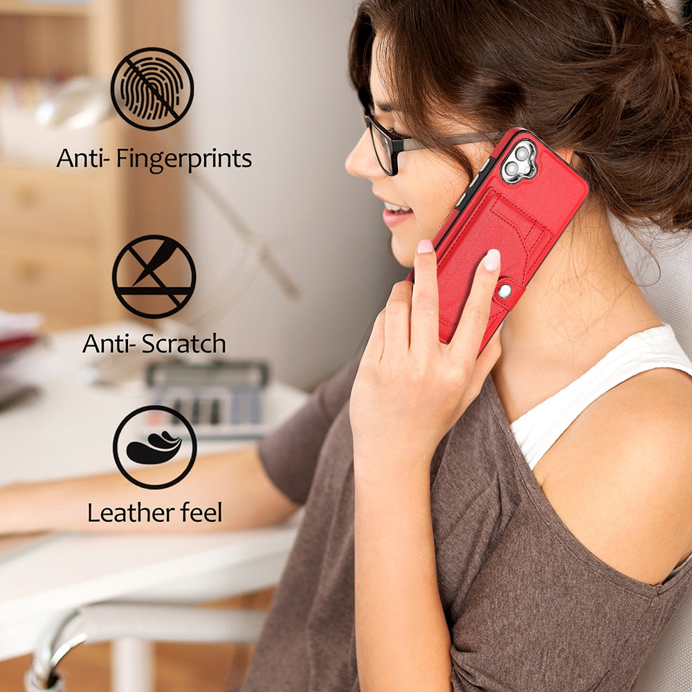 Samsung Galaxy F04 Shockproof Leather Phone Case with Card Holder - Stylish, Durable, and Convenient