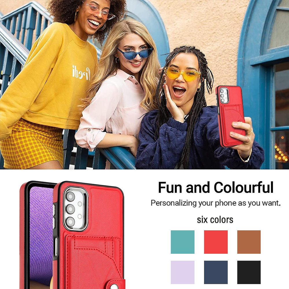 Samsung Galaxy F23 5G Shockproof Leather Phone Case with Card Holder - Stylish, Durable, and Convenient