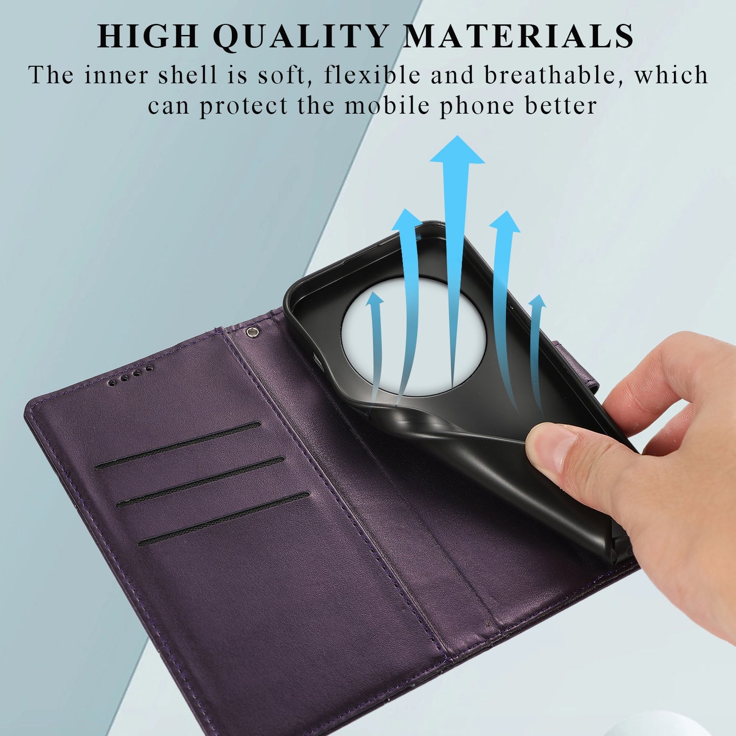 Xiaomi 13 Ultra PU Genuine Leather Texture Embossed Line Phone Case with Card Wallet, Kickstand & Wrist Strap
