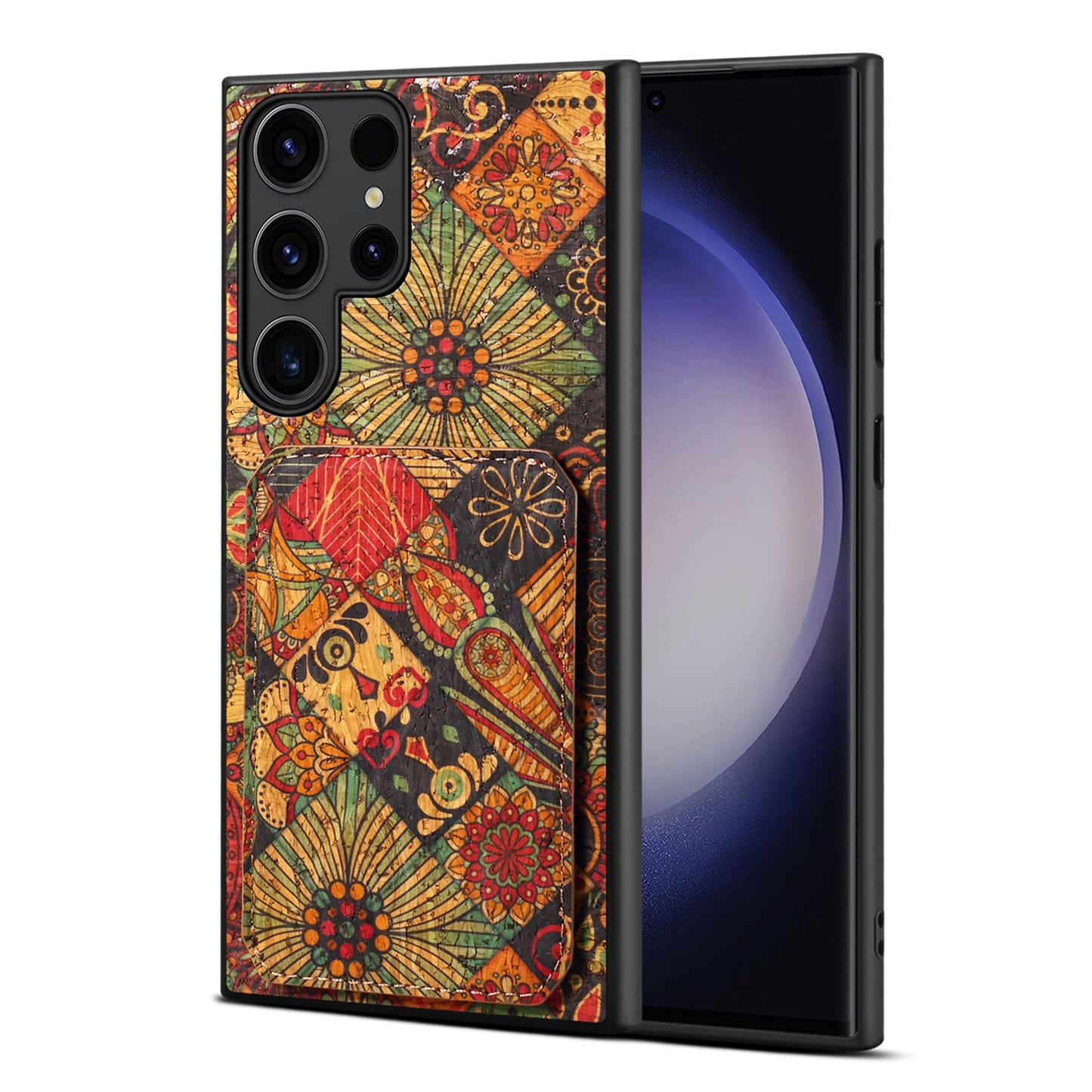 Samsung Galaxy S24 Ultra 5G Dual Card Slot Holder Phone Case – Patterned Design, Scratch & Dirt Protection, Convenient Holder