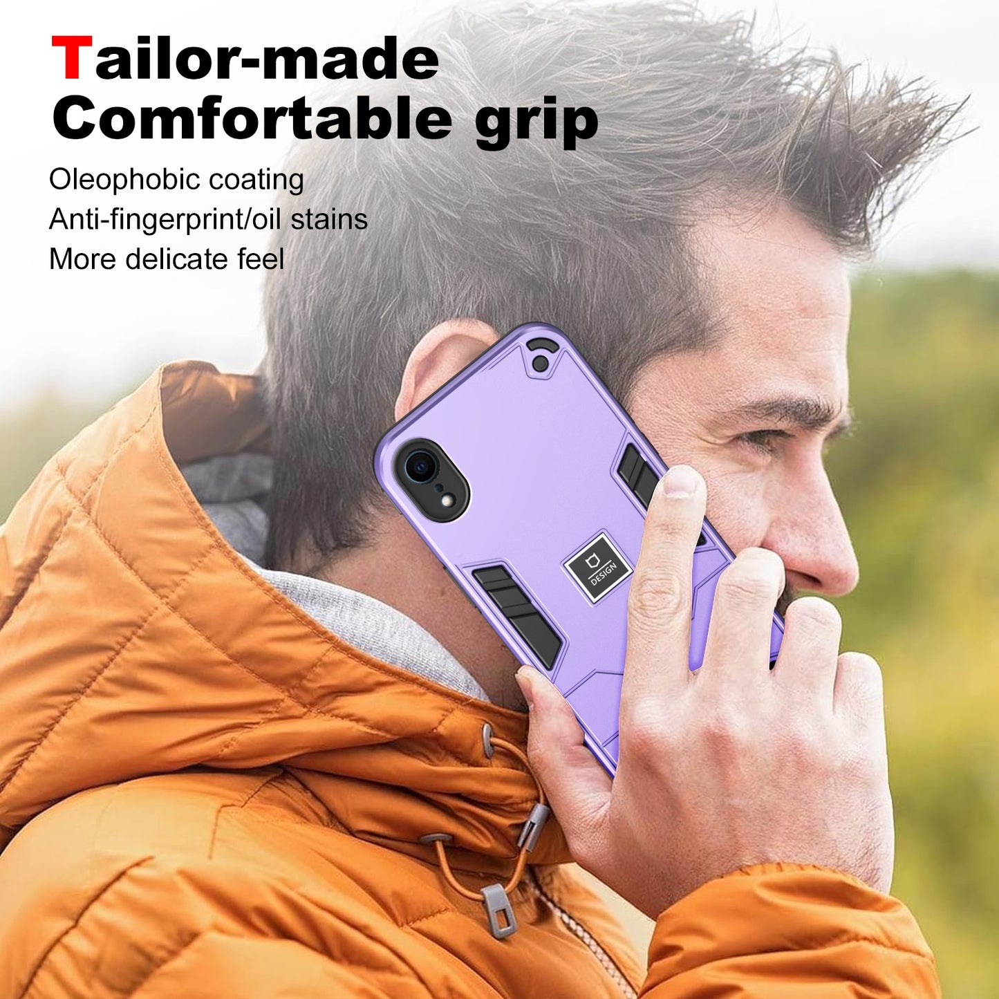 iPhone XR 2 in 1 Shockproof, Lightweight Phone Case with TPU+PC Material, Fashionable Design, and Precise Cut-outs