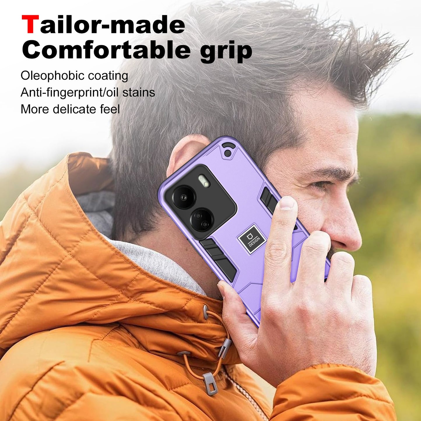 Xiaomi Redmi 13C 2 in 1 Shockproof, Lightweight Phone Case with TPU+PC Material, Fashionable Design, and Precise Cut-outs