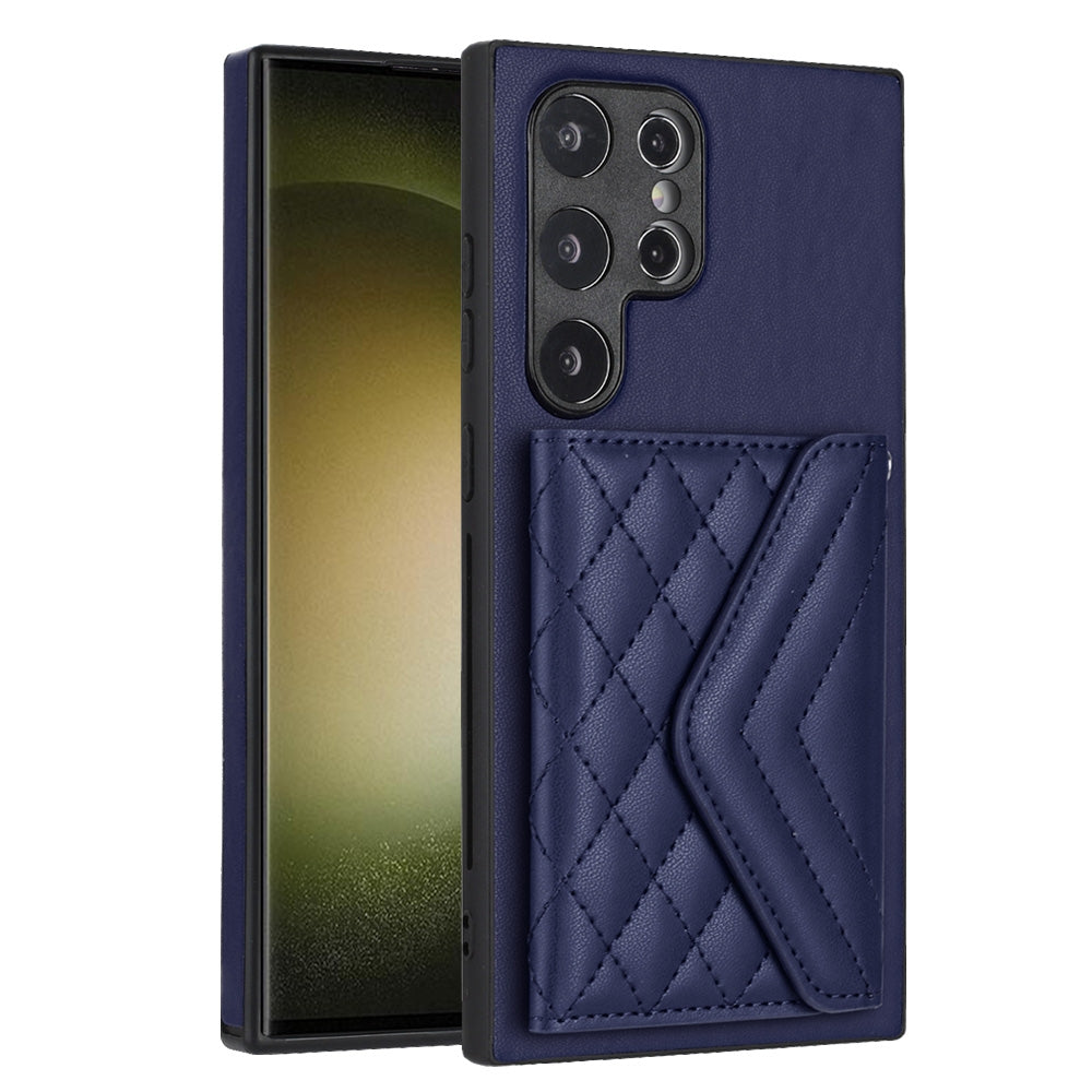 Samsung Galaxy S24 Ultra 5G Leather Case with Card Holder & RFID Protection, Long Lanyard Included