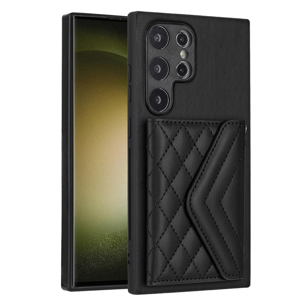 Samsung Galaxy S24 Ultra 5G Leather Case with Card Holder & RFID Protection, Long Lanyard Included