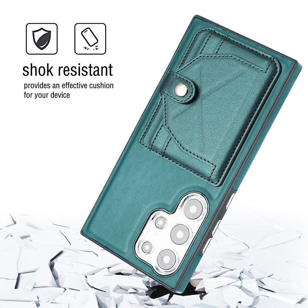 Samsung Galaxy S24 Ultra 5G Shockproof Leather Phone Case with Card Holder - Stylish, Durable, and Convenient