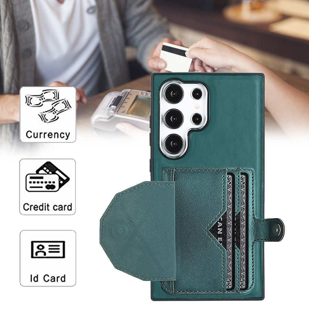 Samsung Galaxy S24 Ultra 5G Shockproof Leather Phone Case with Card Holder - Stylish, Durable, and Convenient
