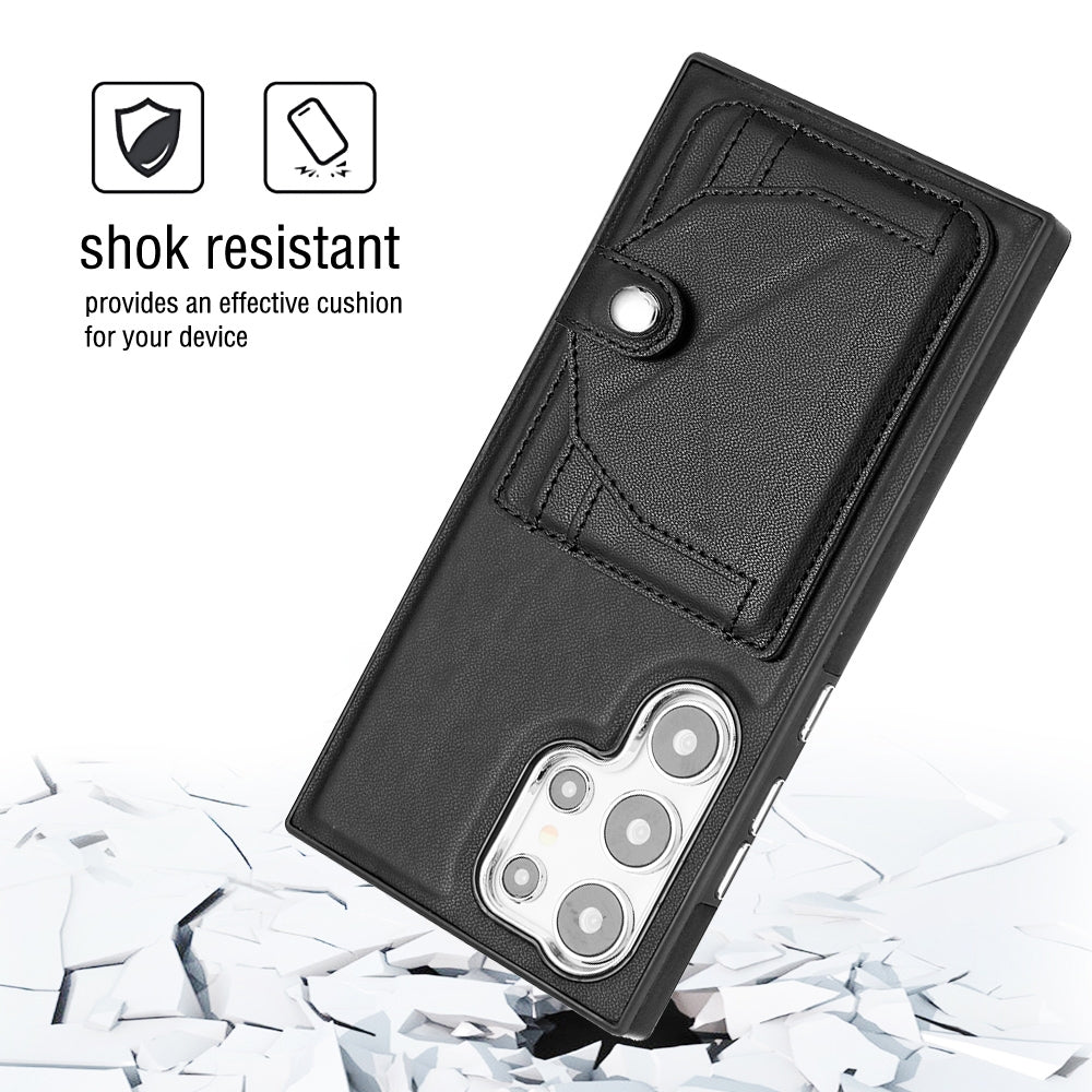 Samsung Galaxy S24 Ultra 5G Shockproof Leather Phone Case with Card Holder - Stylish, Durable, and Convenient