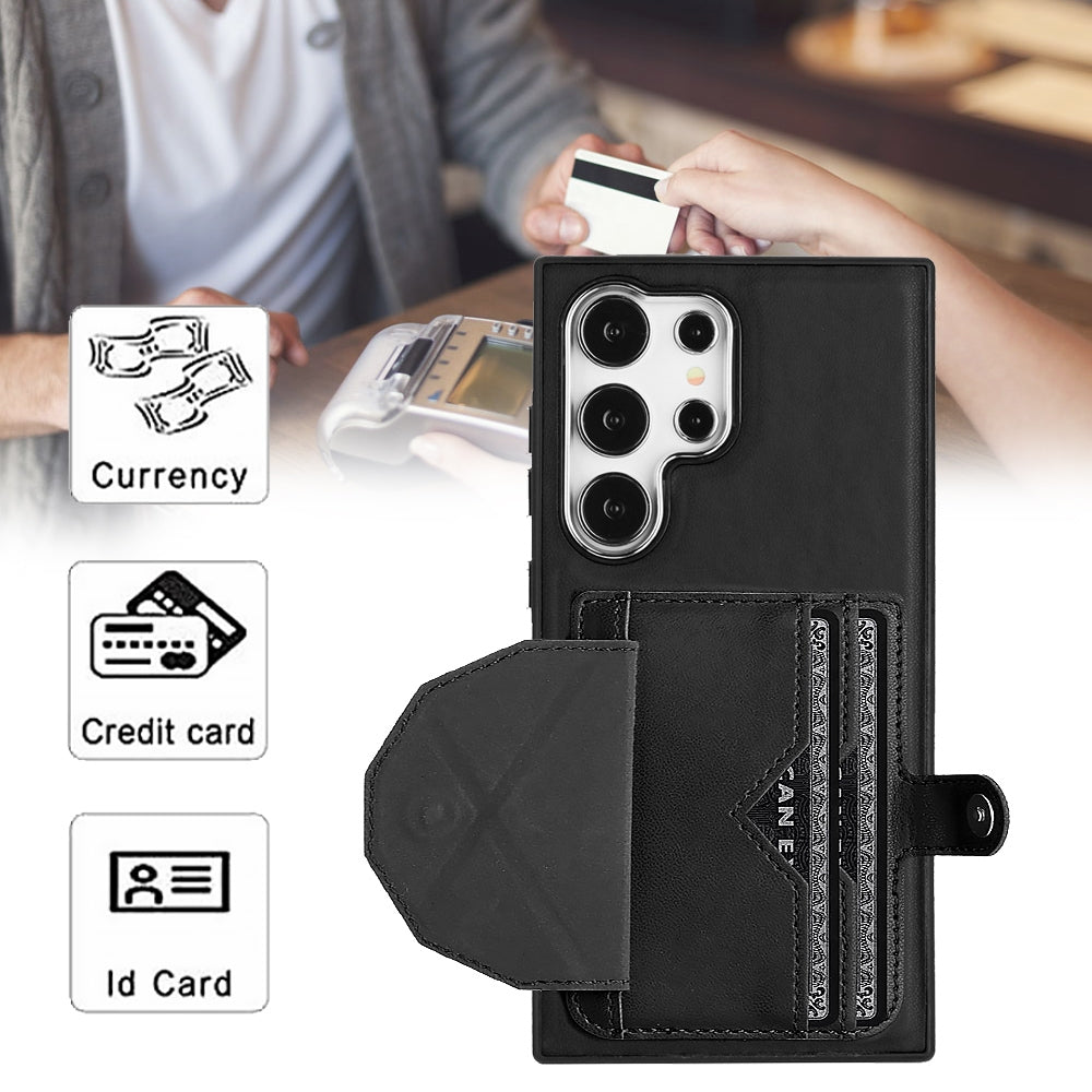 Samsung Galaxy S24 Ultra 5G Shockproof Leather Phone Case with Card Holder - Stylish, Durable, and Convenient