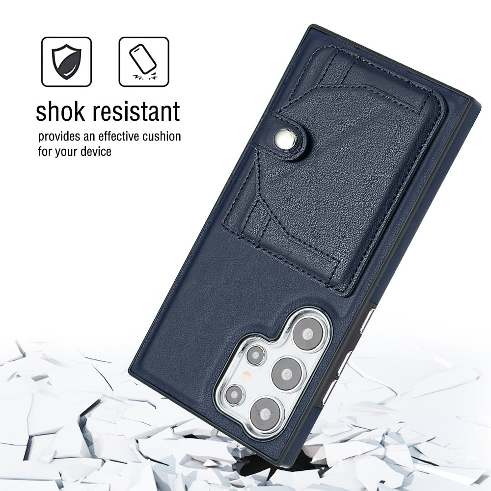 Samsung Galaxy S24 Ultra 5G Shockproof Leather Phone Case with Card Holder - Stylish, Durable, and Convenient