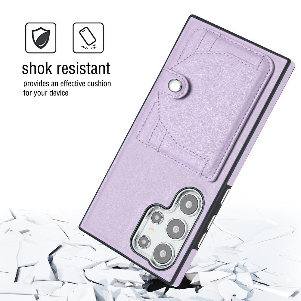 Samsung Galaxy S24 Ultra 5G Shockproof Leather Phone Case with Card Holder - Stylish, Durable, and Convenient