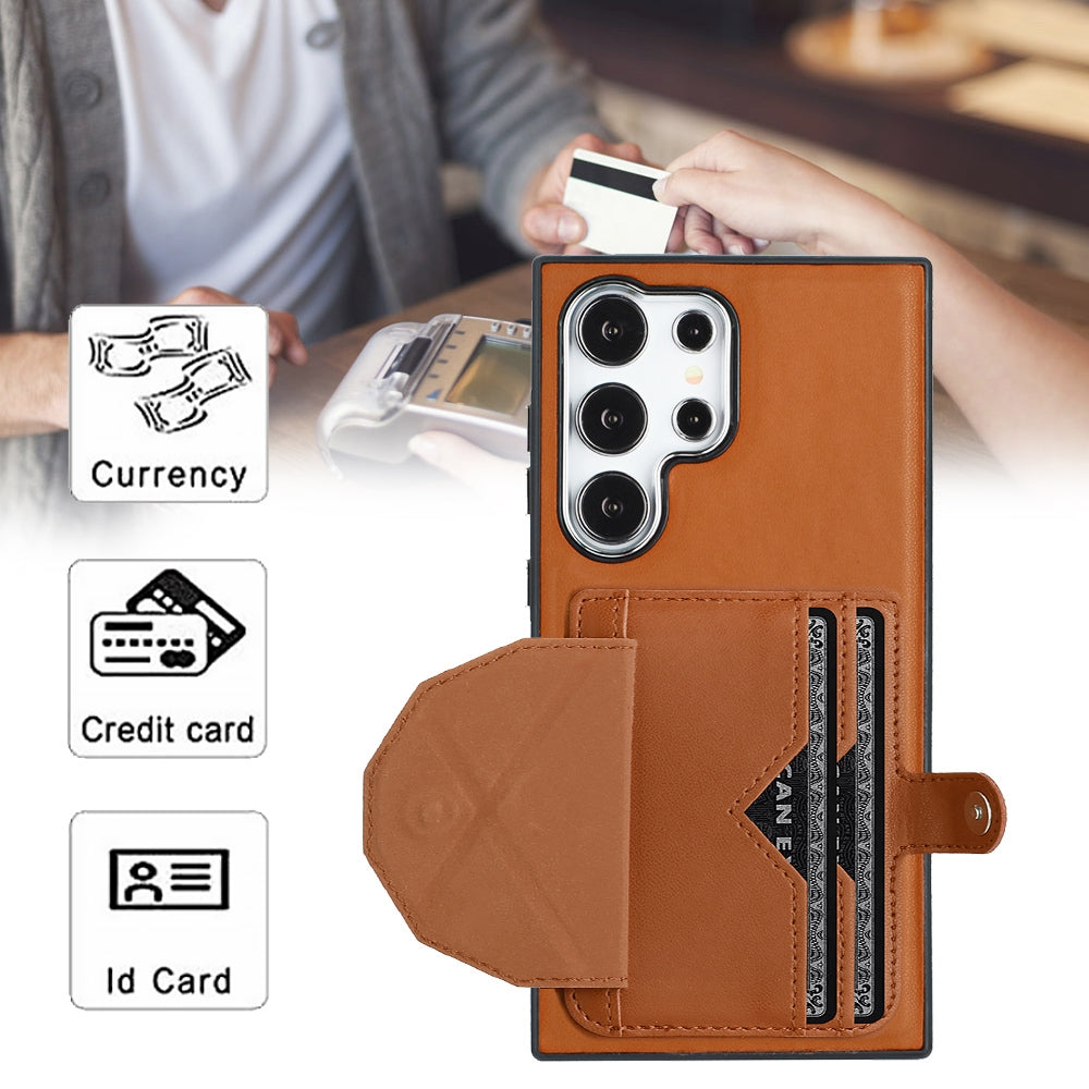 Samsung Galaxy S24 Ultra 5G Shockproof Leather Phone Case with Card Holder - Stylish, Durable, and Convenient
