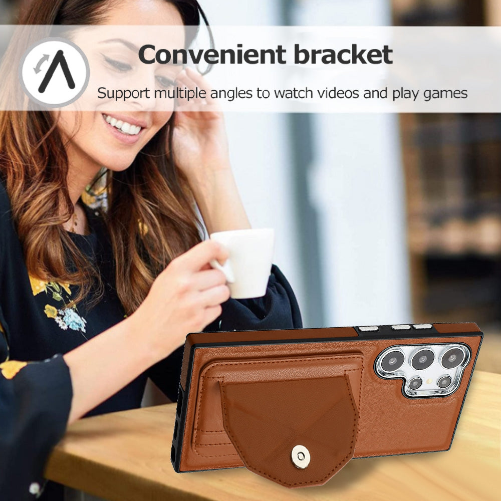 Samsung Galaxy S24 Ultra 5G Shockproof Leather Phone Case with Card Holder - Stylish, Durable, and Convenient