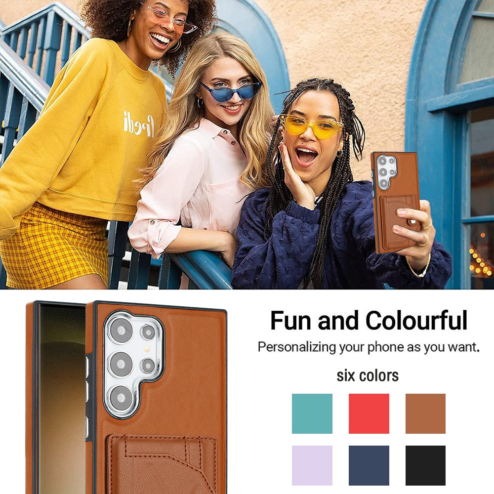 Samsung Galaxy S24 Ultra 5G Shockproof Leather Phone Case with Card Holder - Stylish, Durable, and Convenient