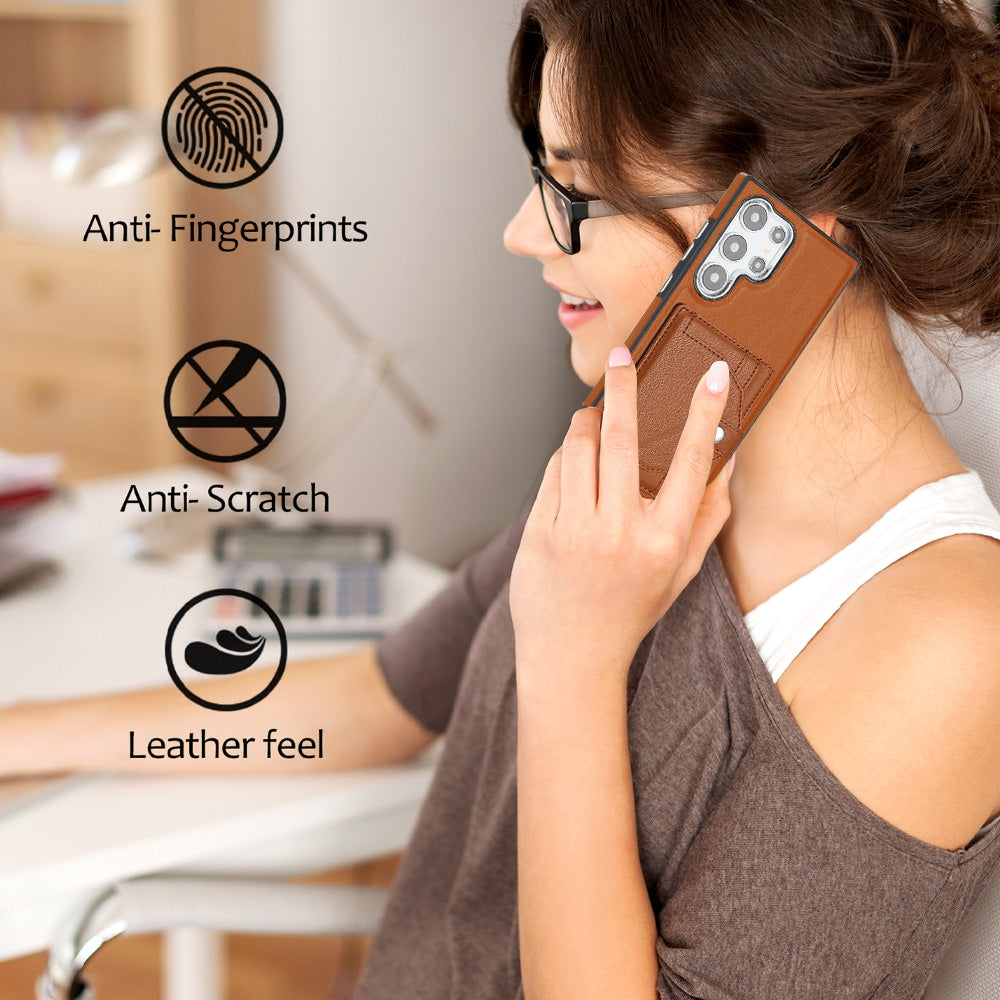 Samsung Galaxy S24 Ultra 5G Shockproof Leather Phone Case with Card Holder - Stylish, Durable, and Convenient