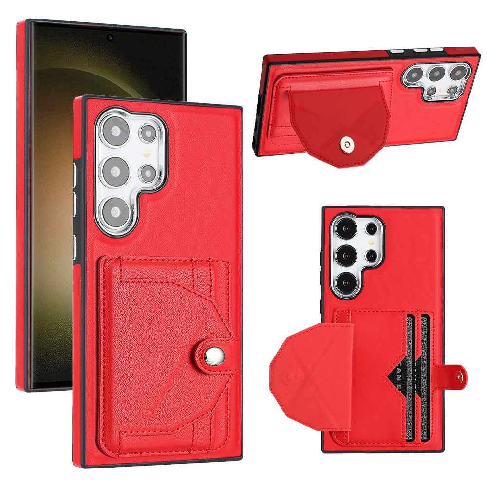 Samsung Galaxy S24 Ultra 5G Shockproof Leather Phone Case with Card Holder - Stylish, Durable, and Convenient