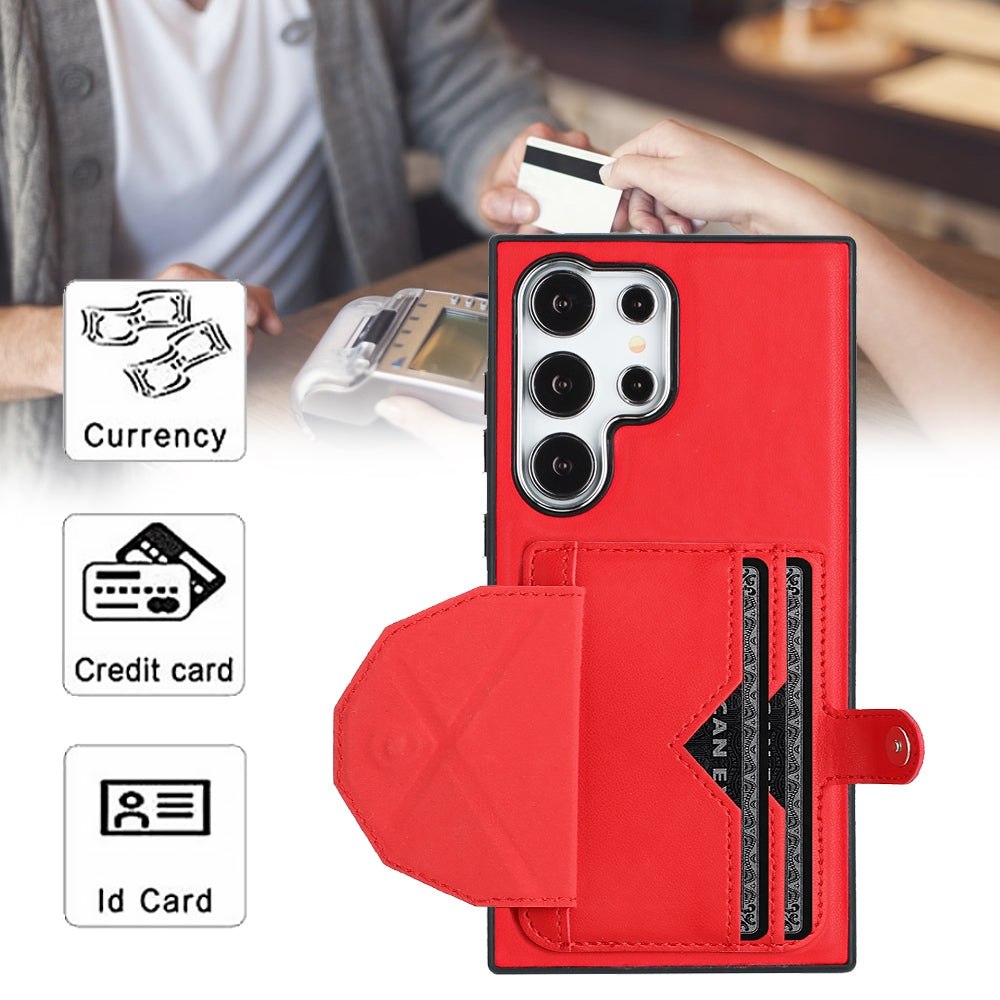 Samsung Galaxy S24 Ultra 5G Shockproof Leather Phone Case with Card Holder - Stylish, Durable, and Convenient