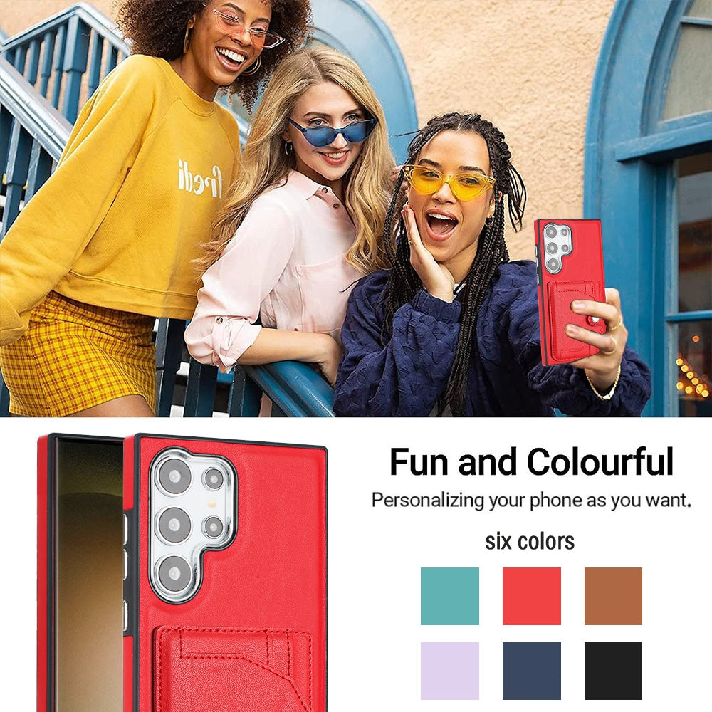 Samsung Galaxy S24 Ultra 5G Shockproof Leather Phone Case with Card Holder - Stylish, Durable, and Convenient