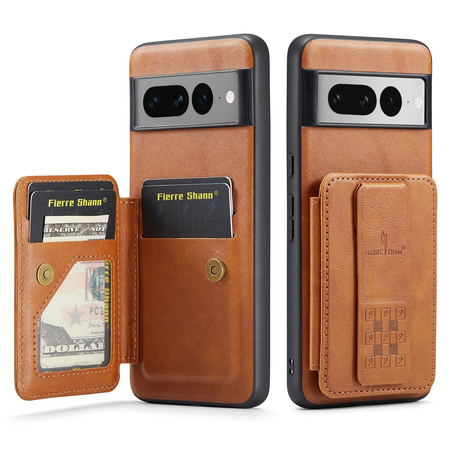 Google Pixel 7 Pro Card Holder Back Phone Case - Oil Wax Cow Leather