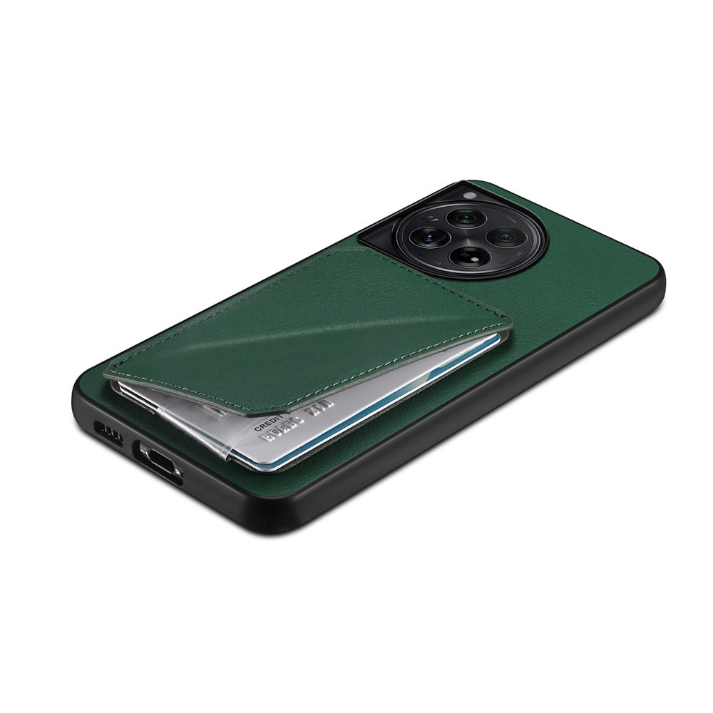 OnePlus 12 Calf Texture Leather Case with Dual Card Slots and Stand Function