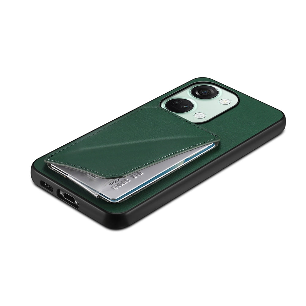 OnePlus Ace 2V Calf Texture Leather Case with Dual Card Slots and Stand Function