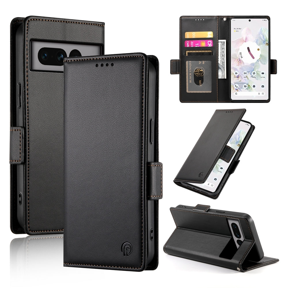 Google Pixel 7 Pro Wallet Case - Luxury Magnetic PU Leather Flip Cover with Card Slots, Stand & Shockproof Protection