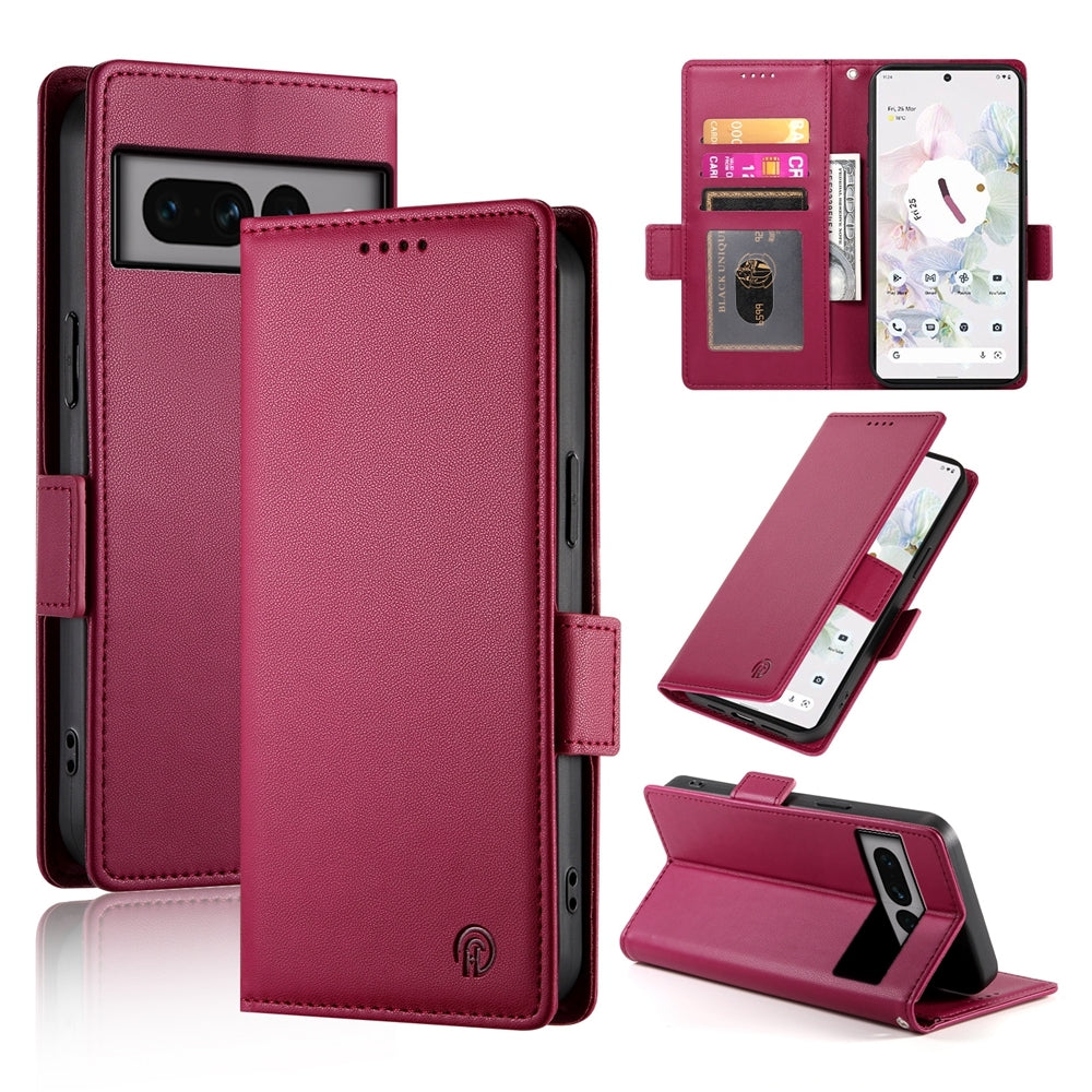 Google Pixel 7 Pro Wallet Case - Luxury Magnetic PU Leather Flip Cover with Card Slots, Stand & Shockproof Protection
