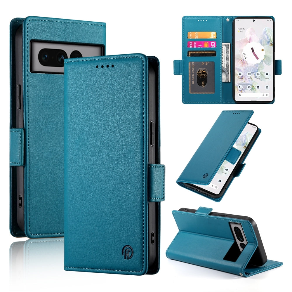 Google Pixel 7 Pro Wallet Case - Luxury Magnetic PU Leather Flip Cover with Card Slots, Stand & Shockproof Protection