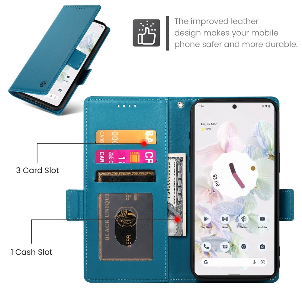 Google Pixel 7 Pro Wallet Case - Luxury Magnetic PU Leather Flip Cover with Card Slots, Stand & Shockproof Protection