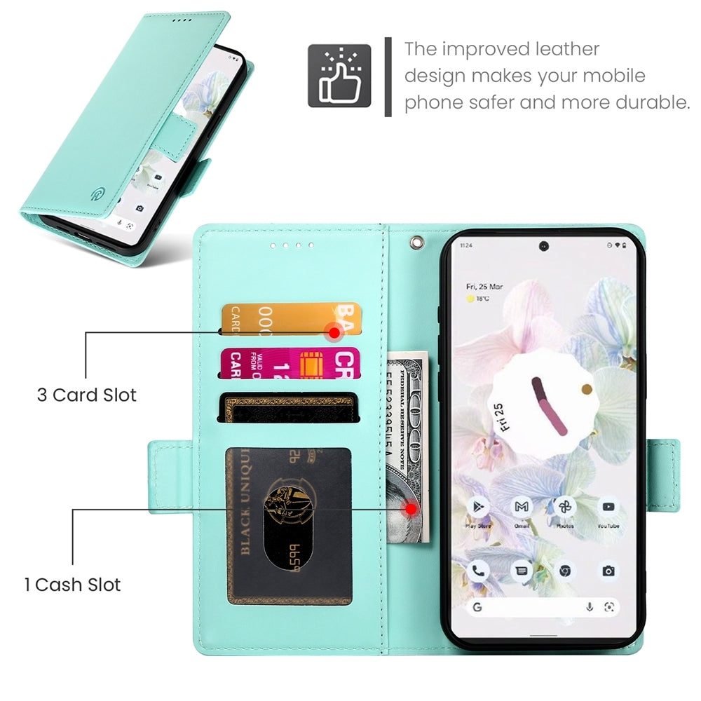 Google Pixel 7 Pro Wallet Case - Luxury Magnetic PU Leather Flip Cover with Card Slots, Stand & Shockproof Protection