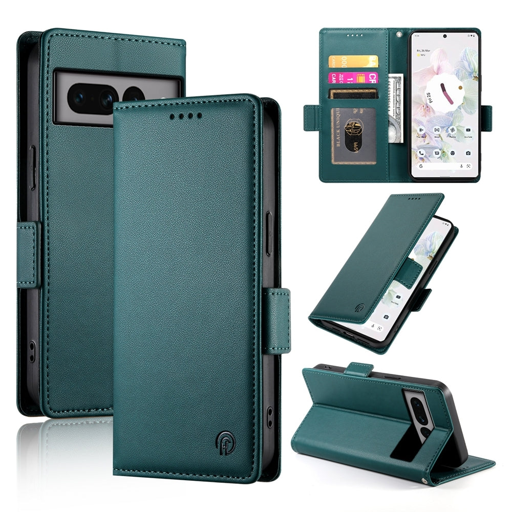 Google Pixel 7 Pro Wallet Case - Luxury Magnetic PU Leather Flip Cover with Card Slots, Stand & Shockproof Protection