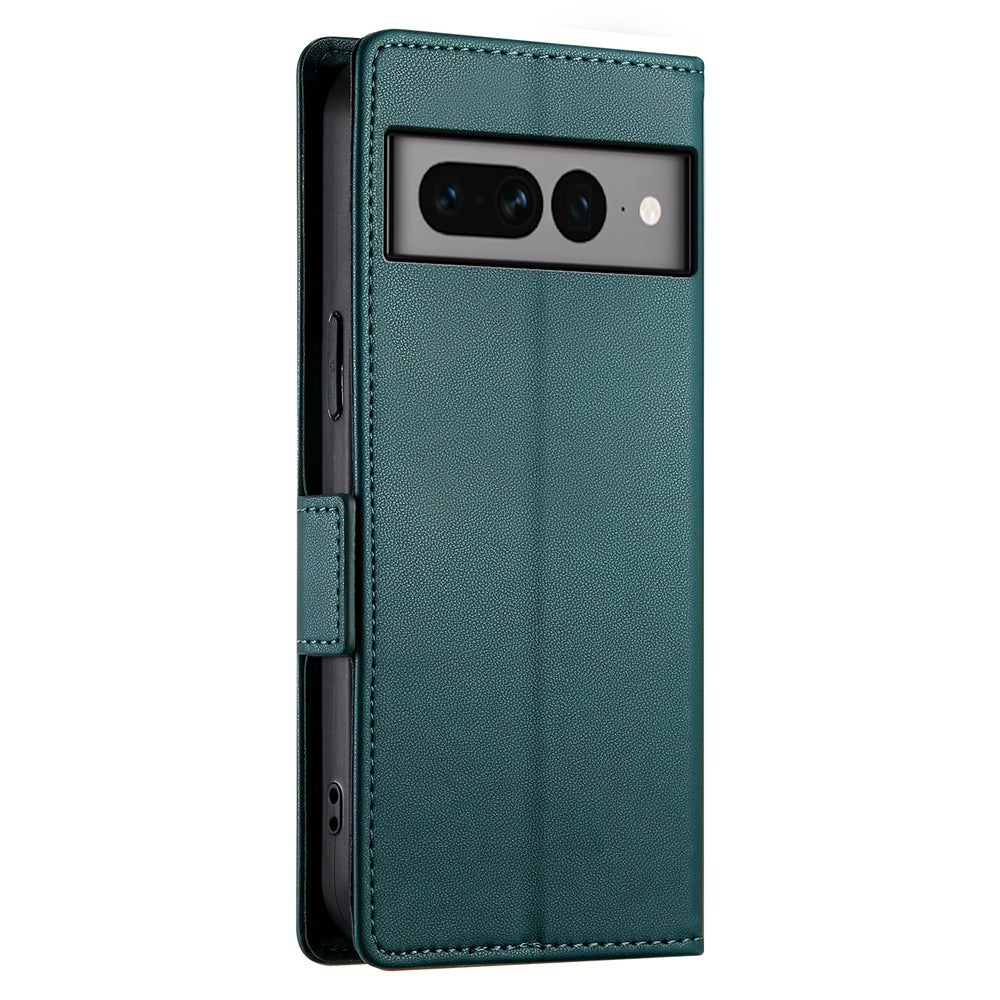 Google Pixel 7 Pro Wallet Case - Luxury Magnetic PU Leather Flip Cover with Card Slots, Stand & Shockproof Protection