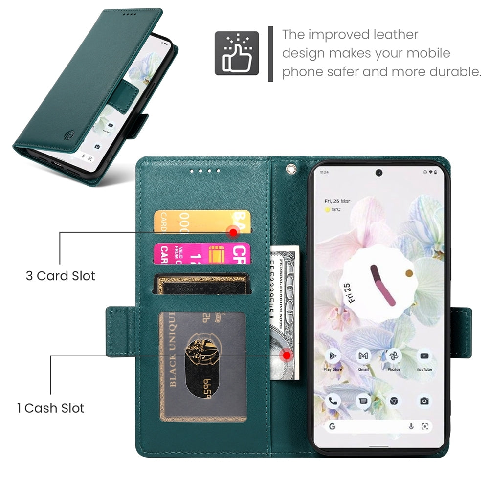 Google Pixel 7 Pro Wallet Case - Luxury Magnetic PU Leather Flip Cover with Card Slots, Stand & Shockproof Protection