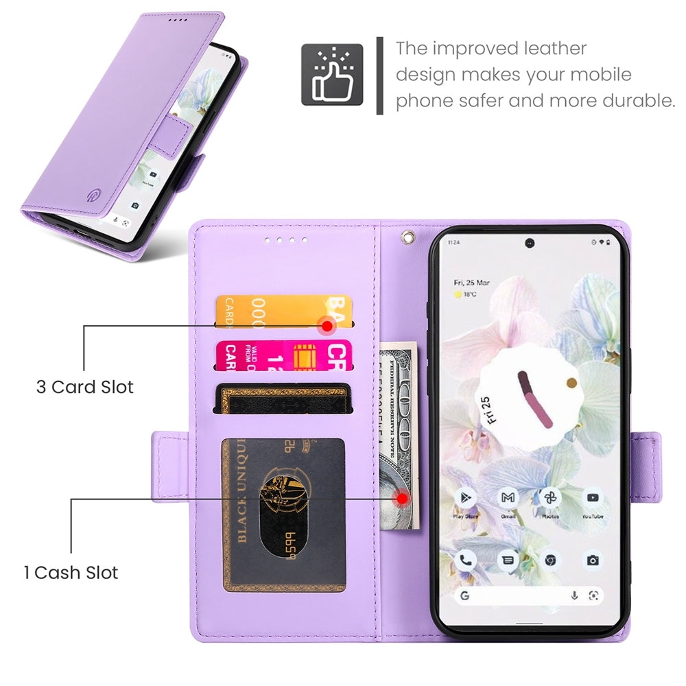 Google Pixel 7 Pro Wallet Case - Luxury Magnetic PU Leather Flip Cover with Card Slots, Stand & Shockproof Protection