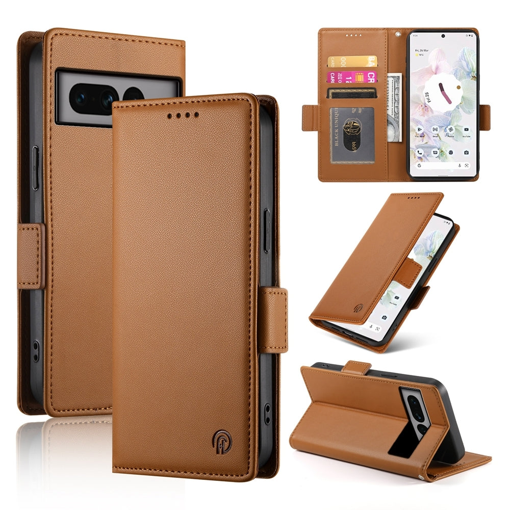 Google Pixel 7 Pro Wallet Case - Luxury Magnetic PU Leather Flip Cover with Card Slots, Stand & Shockproof Protection