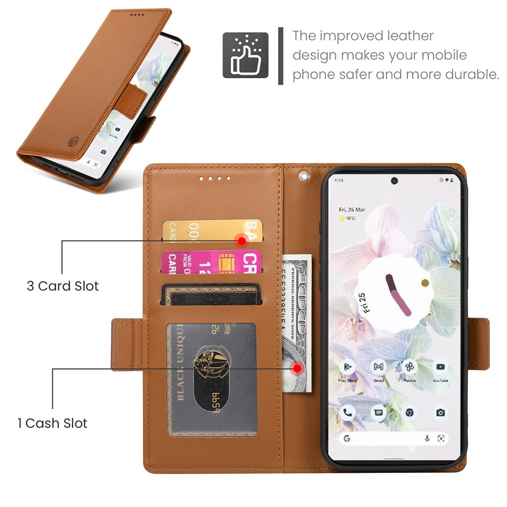 Google Pixel 7 Pro Wallet Case - Luxury Magnetic PU Leather Flip Cover with Card Slots, Stand & Shockproof Protection