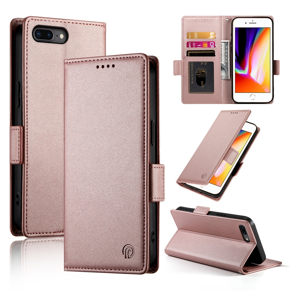 iPhone 8 Plus Wallet Case - Luxury Magnetic PU Leather Flip Cover with Card Slots, Stand & Shockproof Protection