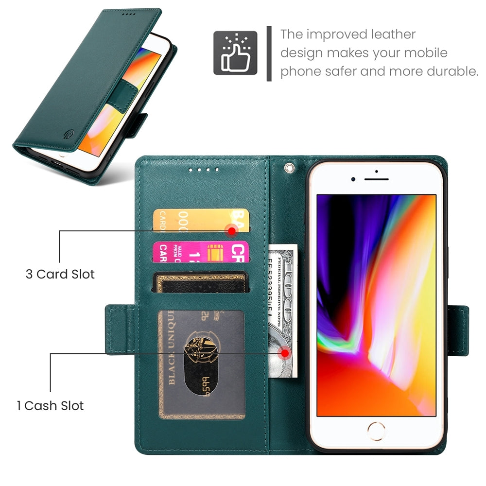 iPhone 8 Plus Wallet Case - Luxury Magnetic PU Leather Flip Cover with Card Slots, Stand & Shockproof Protection