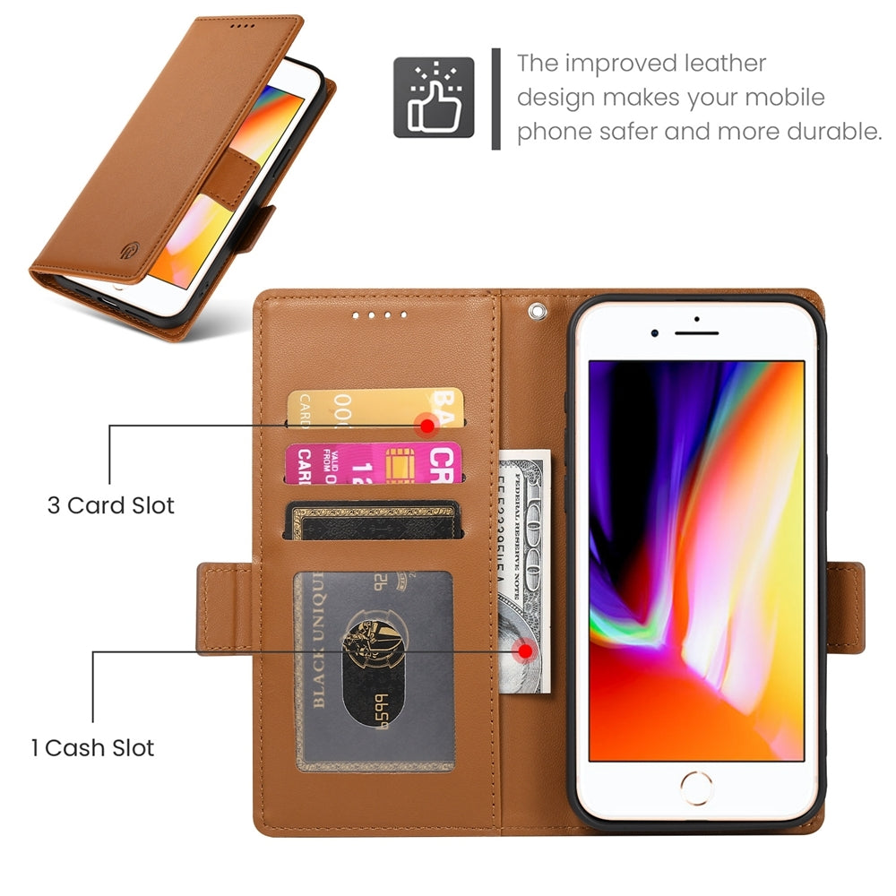 iPhone 8 Plus Wallet Case - Luxury Magnetic PU Leather Flip Cover with Card Slots, Stand & Shockproof Protection