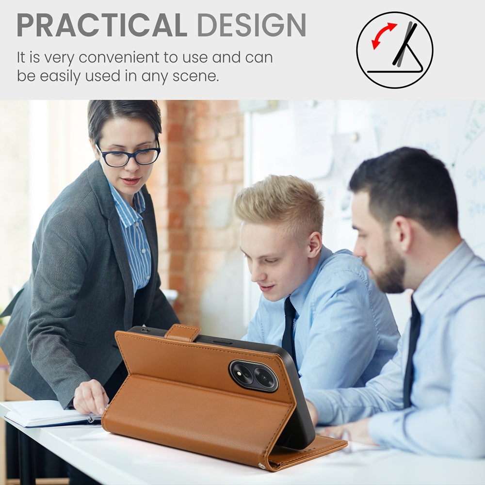 OPPO A18 4G Wallet Case - Luxury Magnetic PU Leather Flip Cover with Card Slots, Stand & Shockproof Protection