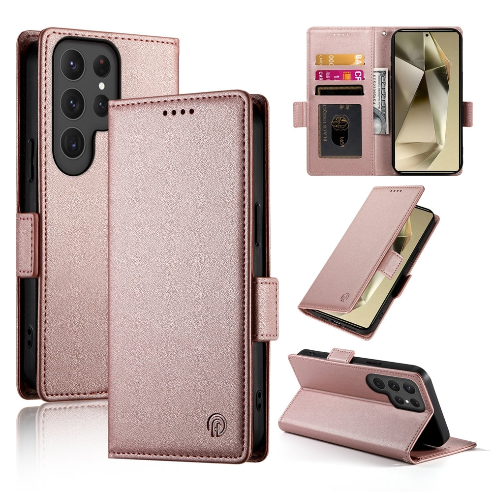 Samsung Galaxy S24 Ultra 5G Wallet Case - Luxury Magnetic PU Leather Flip Cover with Card Slots, Stand & Shockproof Protection