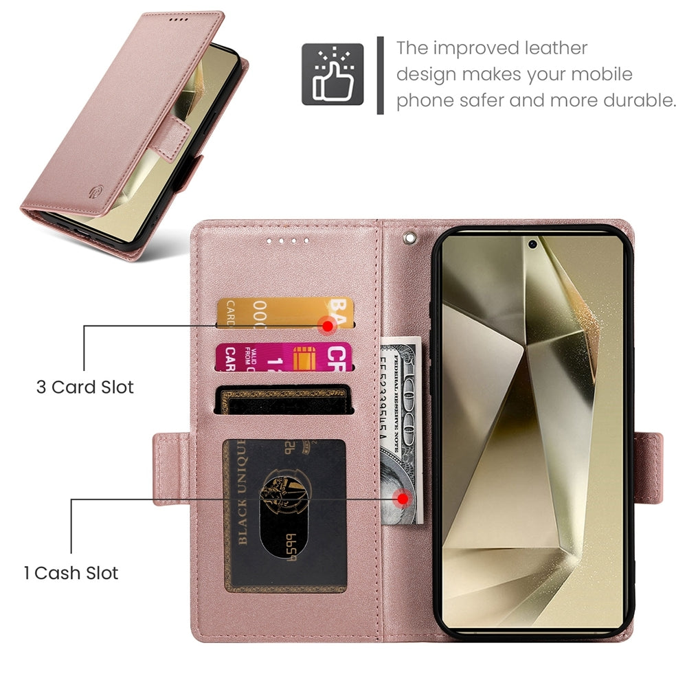Samsung Galaxy S24 Ultra 5G Wallet Case - Luxury Magnetic PU Leather Flip Cover with Card Slots, Stand & Shockproof Protection